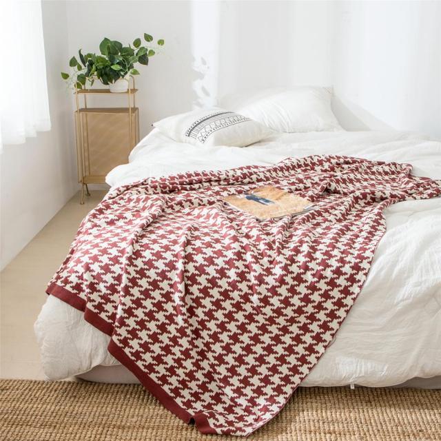 Stornfield | PlaidLuxe Houndstooth Blanket | Checkered Design | Soft & Comfortable | Various Sizes