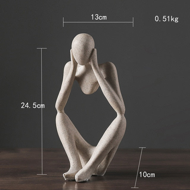 Nordic Abstract Unique Thinker Figurine Home Decor | Stornfield