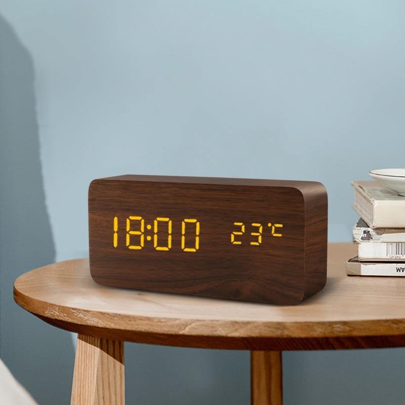 Stornfield | Wooden Cube LED Alarm Clock