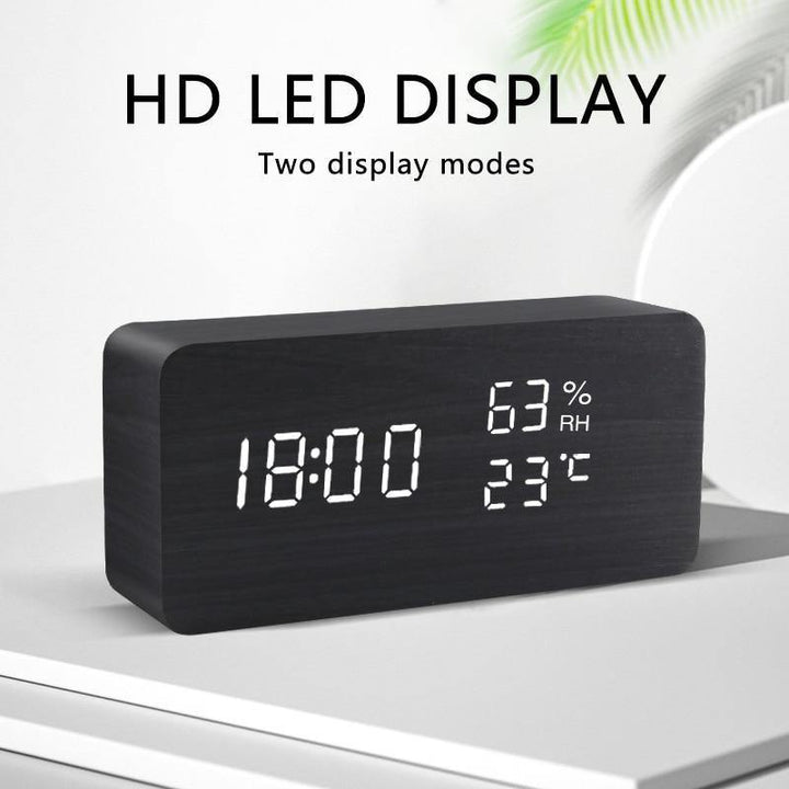 Stornfield | Wooden Cube LED Alarm Clock