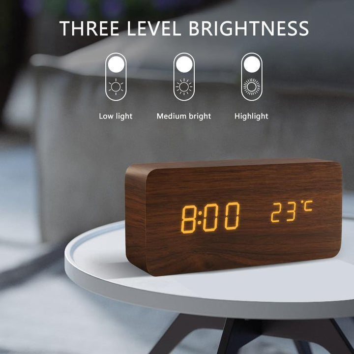 Stornfield | Wooden Cube LED Alarm Clock