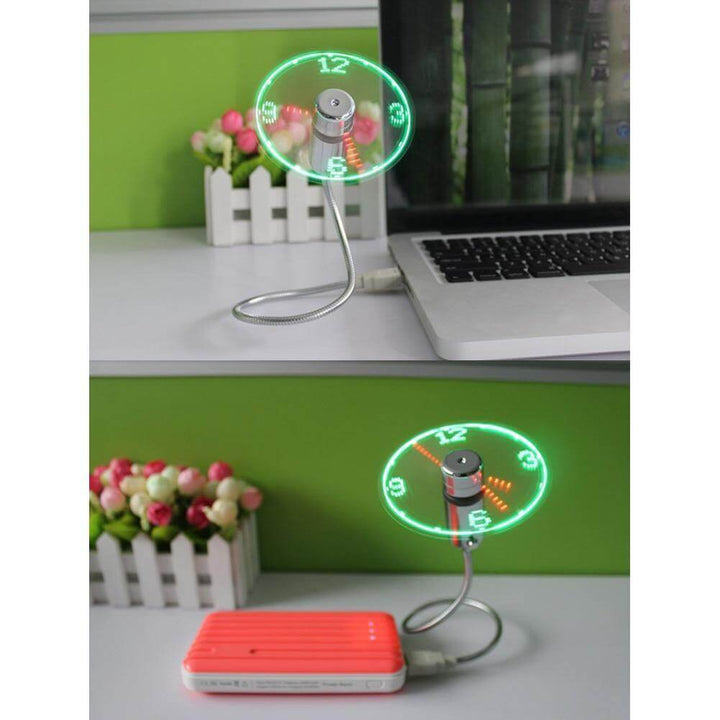USB Fan Time And Temperature Display Clock | Stornfield