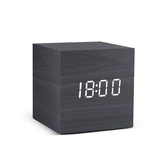 Stornfield | Wooden Cube LED Alarm Clock