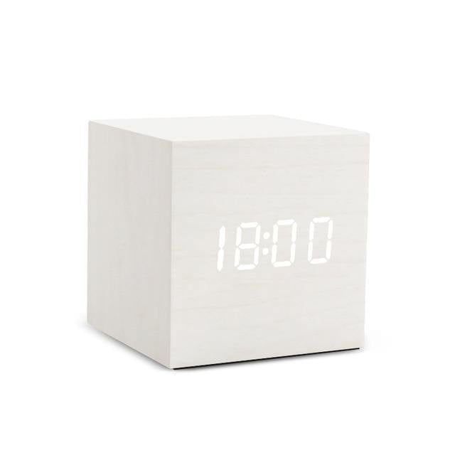 Stornfield | Wooden Cube LED Alarm Clock