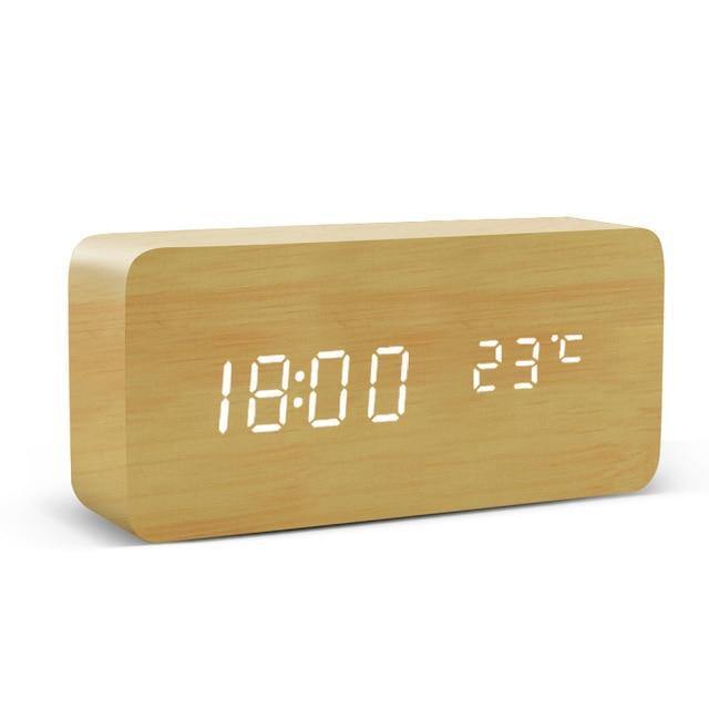 Stornfield | Wooden Cube LED Alarm Clock