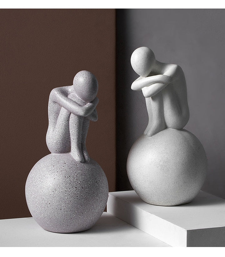 Nordic Abstract Thinker Resin Statue Sculpture | Stornfield