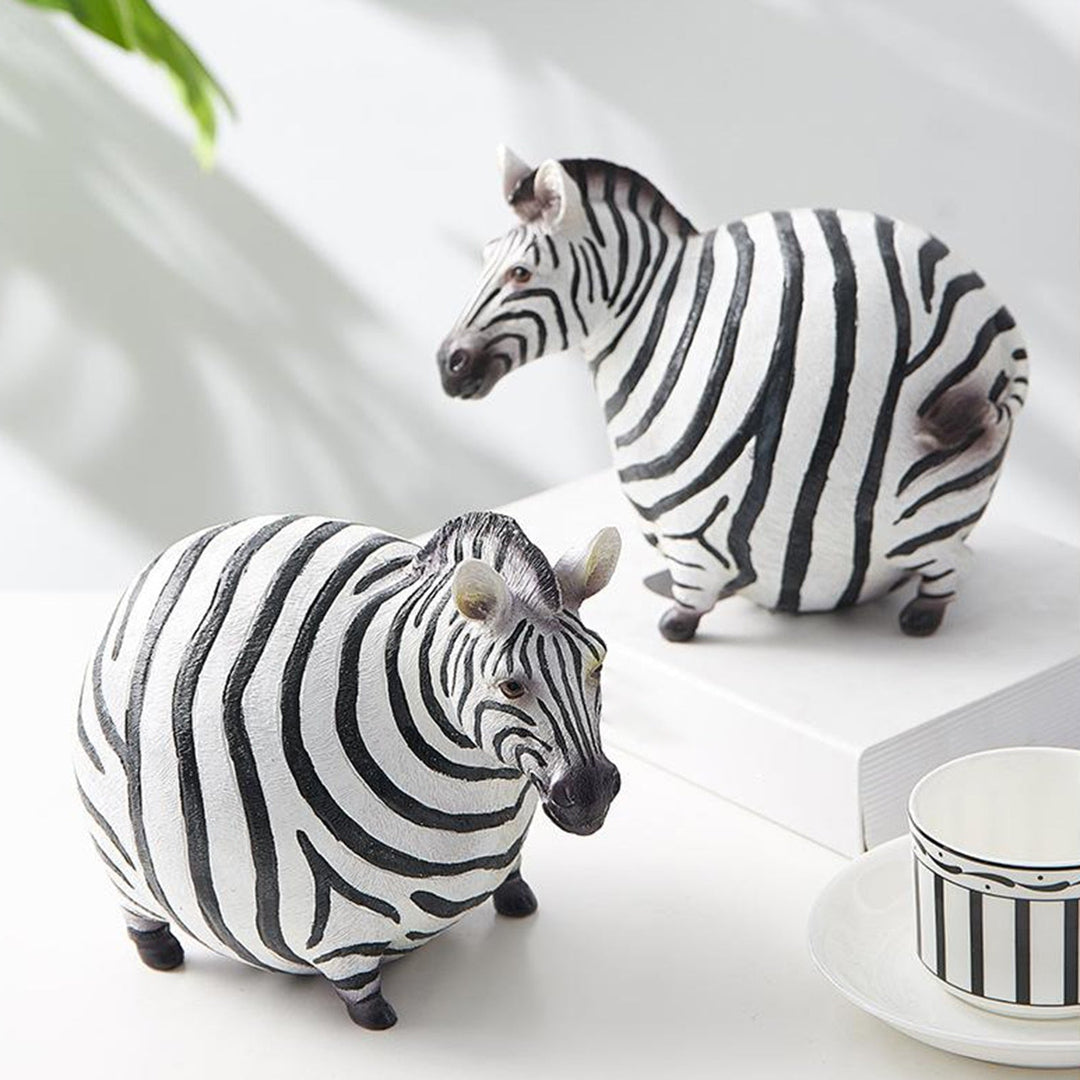 Modern Cute Zebra Resin Figurines | Stornfield