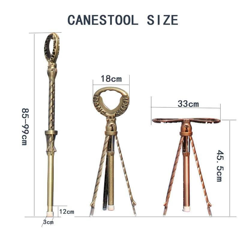 Outdoor Folding Two-in-one Walking Stick Stool | Stornfield