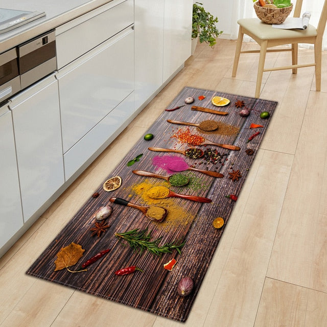 Stornfield | CookEase Food Theme Kitchen Mat | Non-Slip & Water Resistant | Comfort Mat for Kitchen & Home