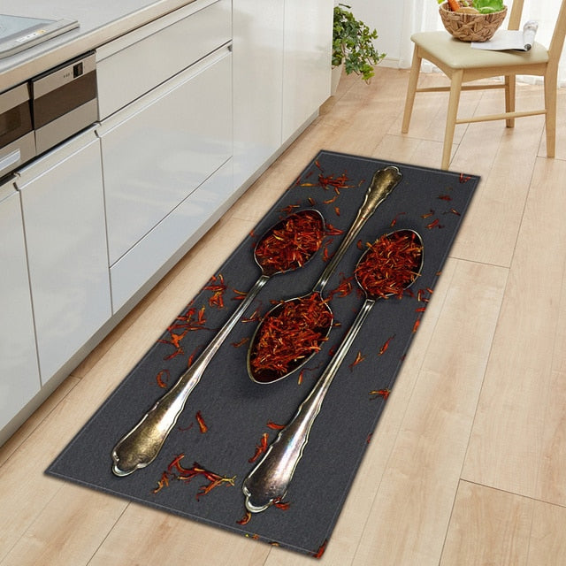 Stornfield | CookEase Food Theme Kitchen Mat | Non-Slip & Water Resistant | Comfort Mat for Kitchen & Home