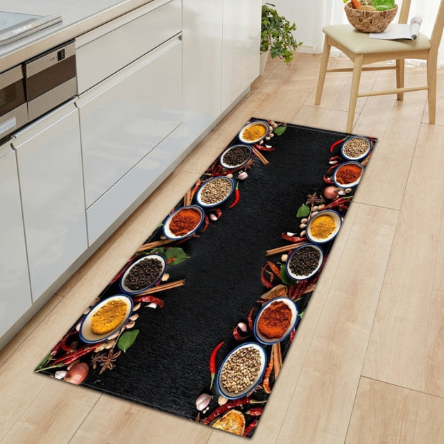 Stornfield | CookEase Food Theme Kitchen Mat | Non-Slip & Water Resistant | Comfort Mat for Kitchen & Home