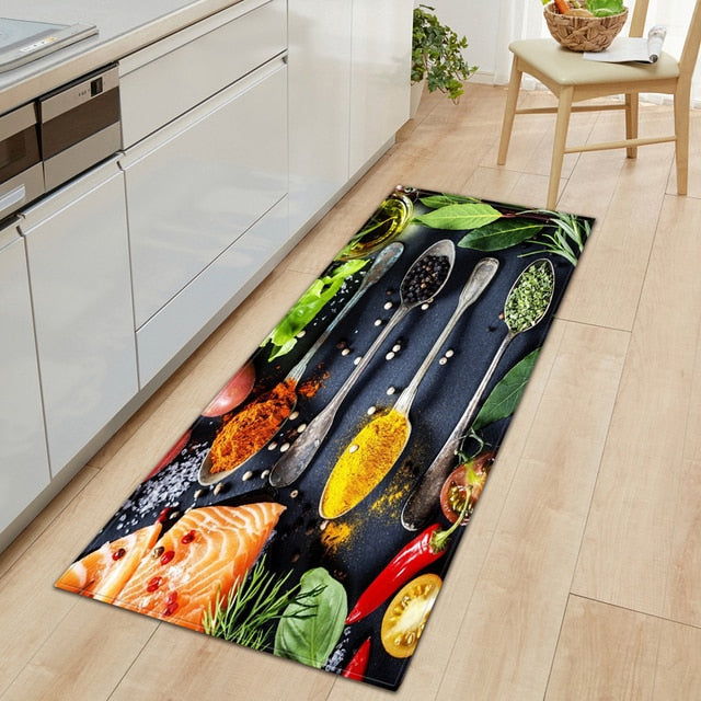 Stornfield | CookEase Food Theme Kitchen Mat | Non-Slip & Water Resistant | Comfort Mat for Kitchen & Home
