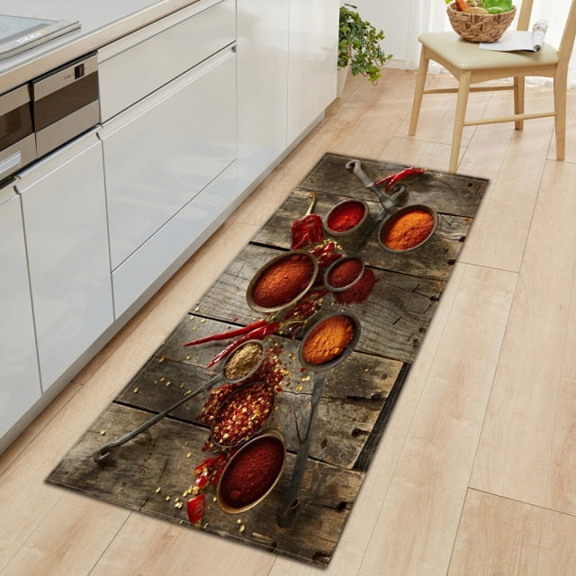 Stornfield | CookEase Food Theme Kitchen Mat | Non-Slip & Water Resistant | Comfort Mat for Kitchen & Home