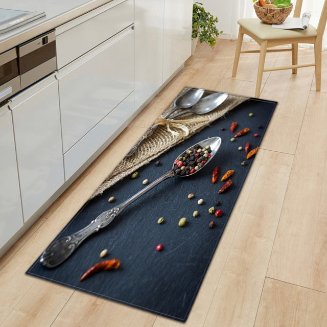 Stornfield | CookEase Food Theme Kitchen Mat | Non-Slip & Water Resistant | Comfort Mat for Kitchen & Home