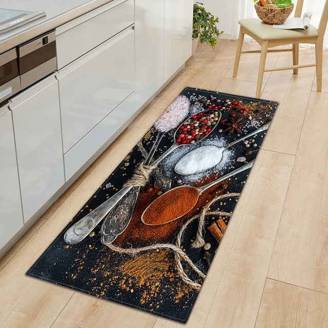 Stornfield | CookEase Food Theme Kitchen Mat | Non-Slip & Water Resistant | Comfort Mat for Kitchen & Home