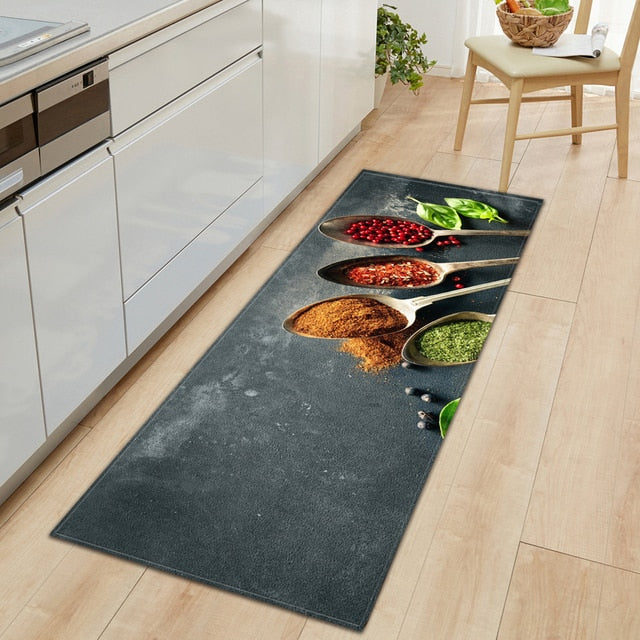 Stornfield | CookEase Food Theme Kitchen Mat | Non-Slip & Water Resistant | Comfort Mat for Kitchen & Home