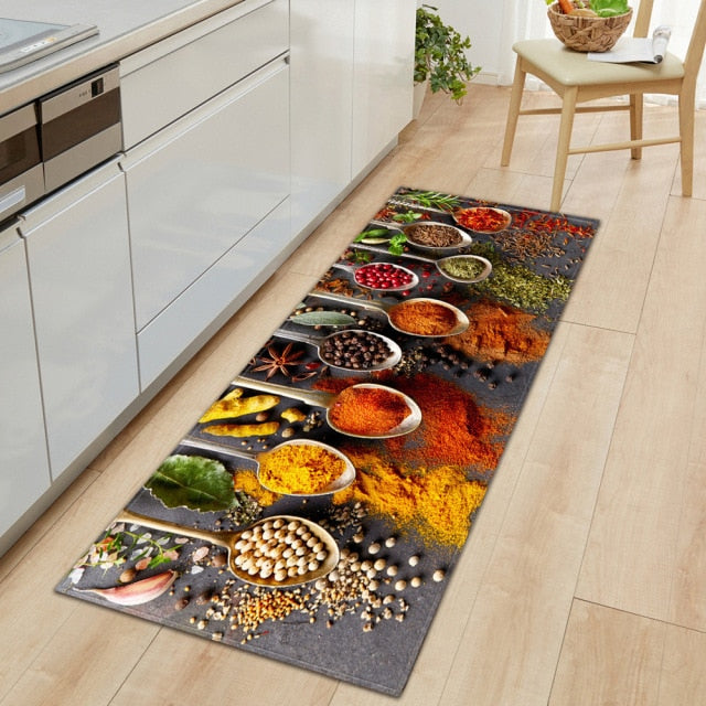 Stornfield | CookEase Food Theme Kitchen Mat | Non-Slip & Water Resistant | Comfort Mat for Kitchen & Home