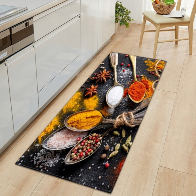 Stornfield | CookEase Food Theme Kitchen Mat | Non-Slip & Water Resistant | Comfort Mat for Kitchen & Home