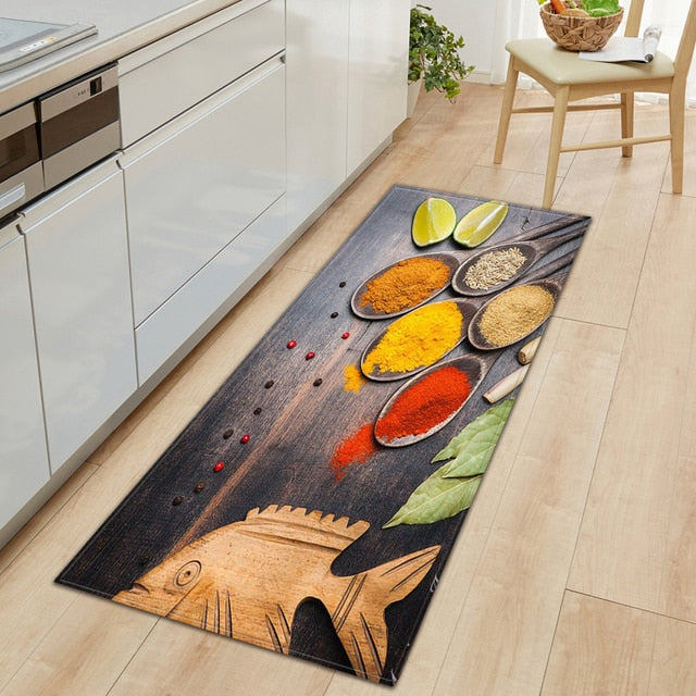 Stornfield | CookEase Food Theme Kitchen Mat | Non-Slip & Water Resistant | Comfort Mat for Kitchen & Home