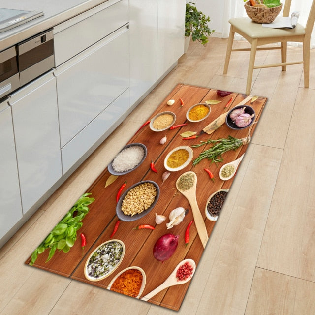 Stornfield | CookEase Food Theme Kitchen Mat | Non-Slip & Water Resistant | Comfort Mat for Kitchen & Home