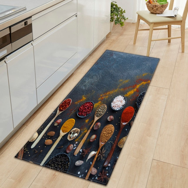 Stornfield | CookEase Food Theme Kitchen Mat | Non-Slip & Water Resistant | Comfort Mat for Kitchen & Home
