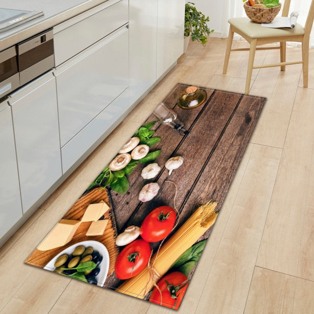 Stornfield | CookEase Food Theme Kitchen Mat | Non-Slip & Water Resistant | Comfort Mat for Kitchen & Home