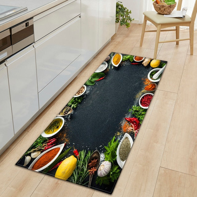 Stornfield | CookEase Food Theme Kitchen Mat | Non-Slip & Water Resistant | Comfort Mat for Kitchen & Home