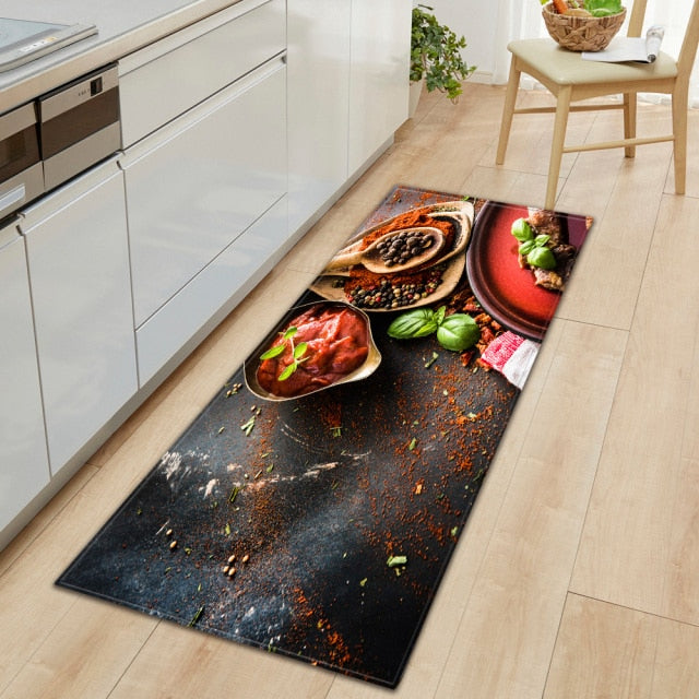 Stornfield | CookEase Food Theme Kitchen Mat | Non-Slip & Water Resistant | Comfort Mat for Kitchen & Home
