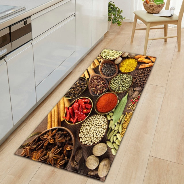 Stornfield | CookEase Food Theme Kitchen Mat | Non-Slip & Water Resistant | Comfort Mat for Kitchen & Home