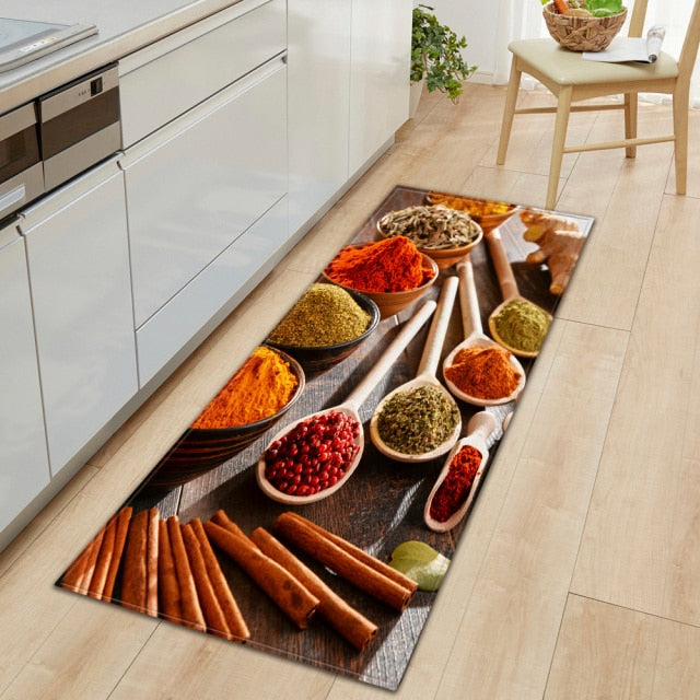 Stornfield | CookEase Food Theme Kitchen Mat | Non-Slip & Water Resistant | Comfort Mat for Kitchen & Home