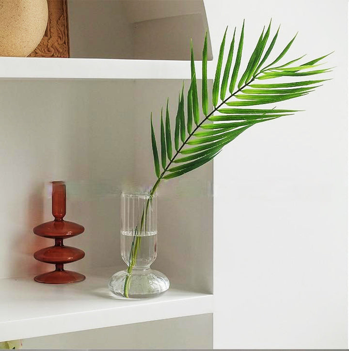 Striped cylindrical glass vase | Stornfield