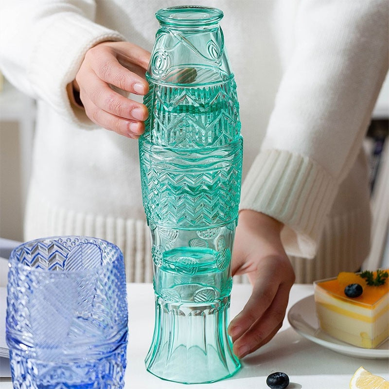 Stornfield | Ensemble de Verres en Verre Coloré en Forme de Poisson Koi - Vente