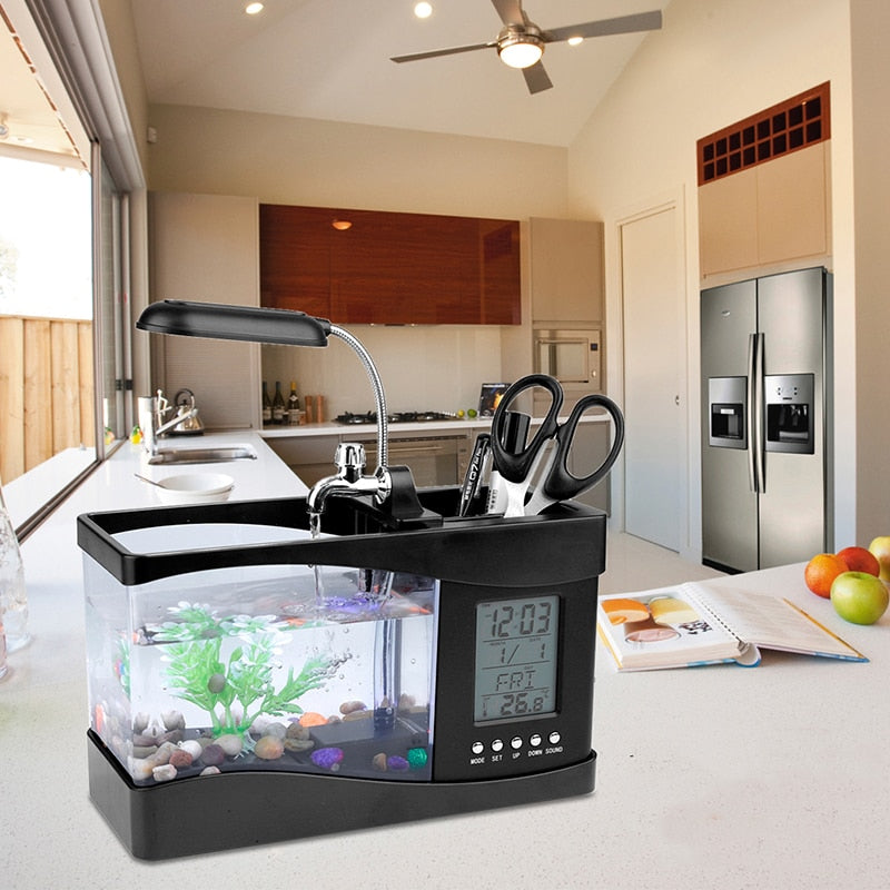 LCD Clock Mini Fish Tank Aquarium | Stornfield