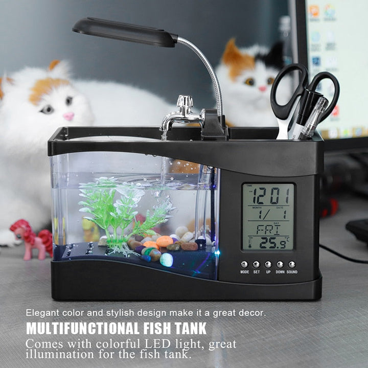 LCD Clock Mini Fish Tank Aquarium | Stornfield