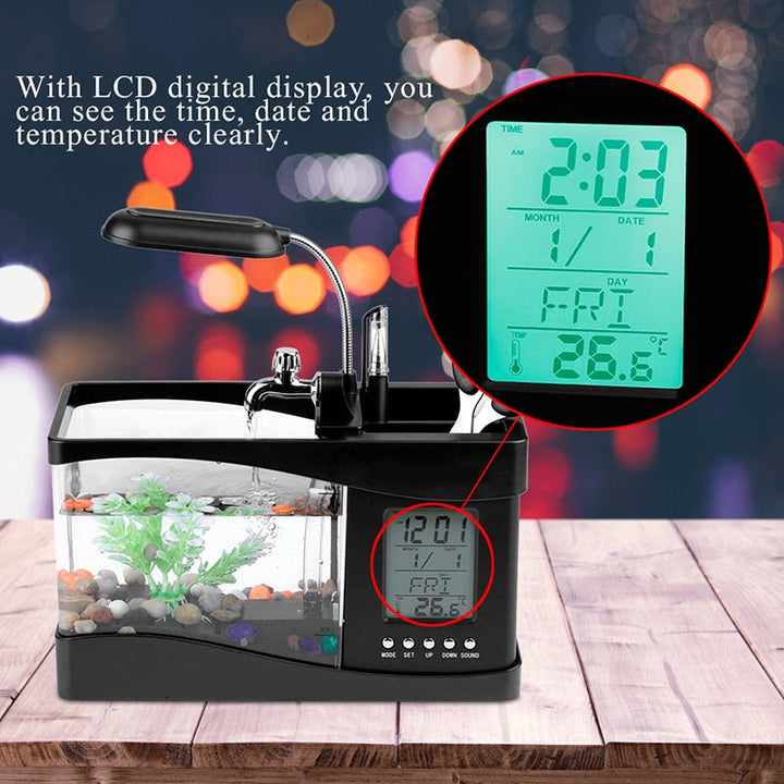 LCD Clock Mini Fish Tank Aquarium | Stornfield