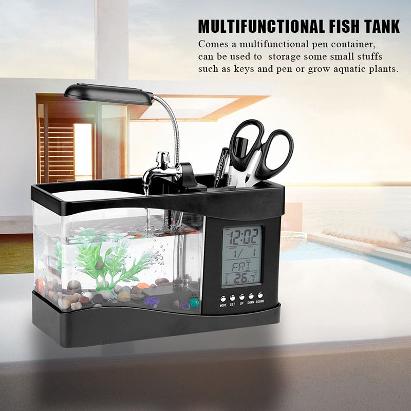 LCD Clock Mini Fish Tank Aquarium | Stornfield