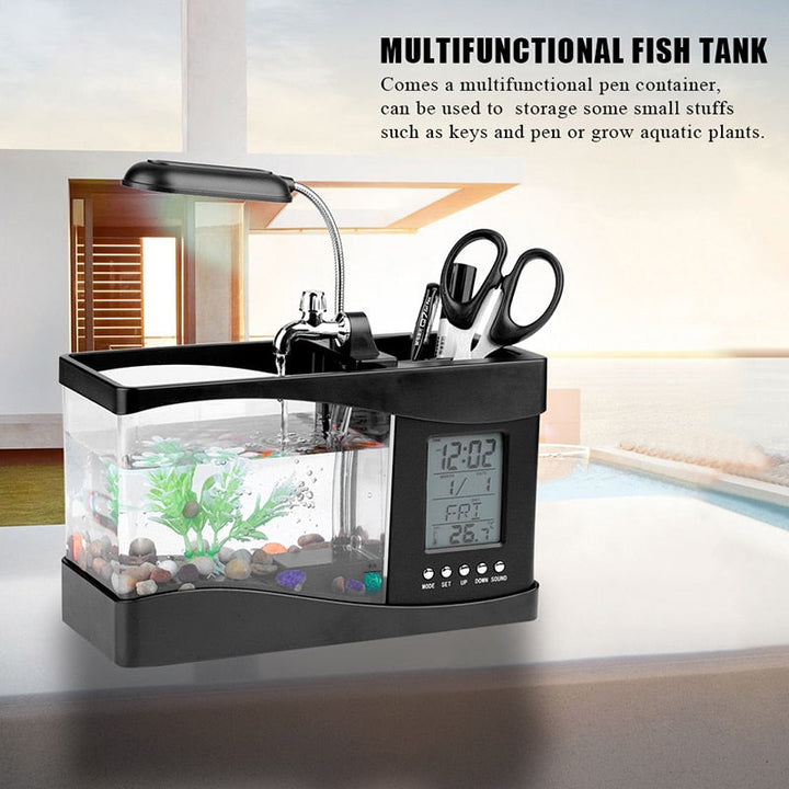 LCD Clock Mini Fish Tank Aquarium | Stornfield