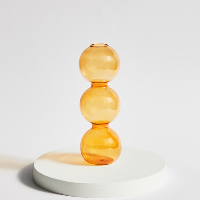 Modern Glass Candle Holders - Orange | Stornfield