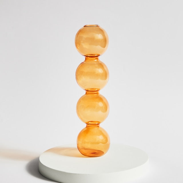 Modern Glass Candle Holders - Orange | Stornfield