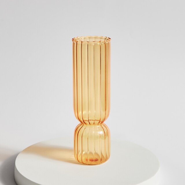 Modern Glass Candle Holders - Orange | Stornfield