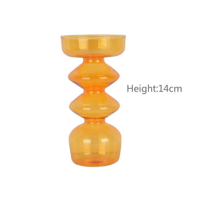 Modern Glass Candle Holders - Orange | Stornfield
