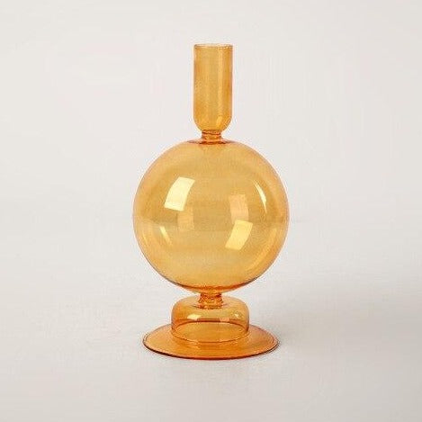 Modern Glass Candle Holders - Orange | Stornfield