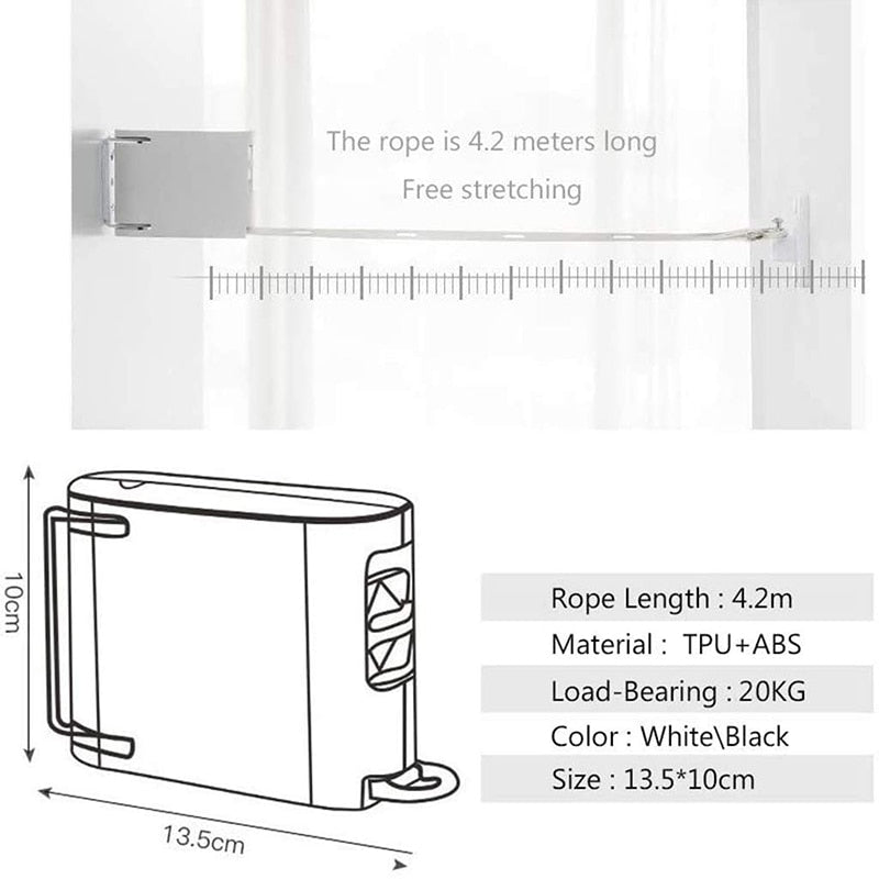 Punch-Free InvisiStornfielde RetractaStornfielde Drying Rope | Stornfield