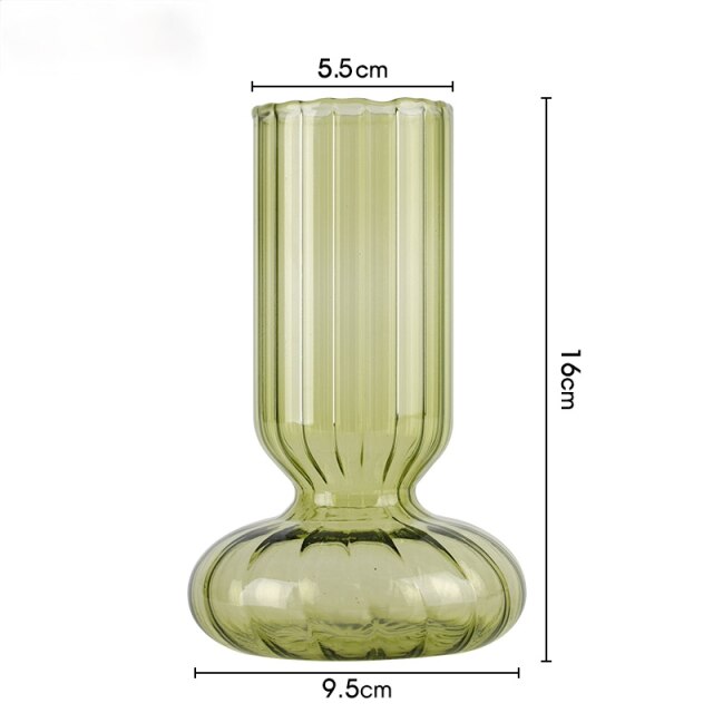 Striped cylindrical glass vase | Stornfield