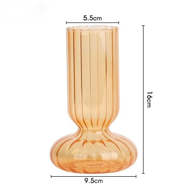 Striped cylindrical glass vase | Stornfield