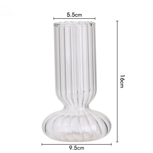 Striped cylindrical glass vase | Stornfield