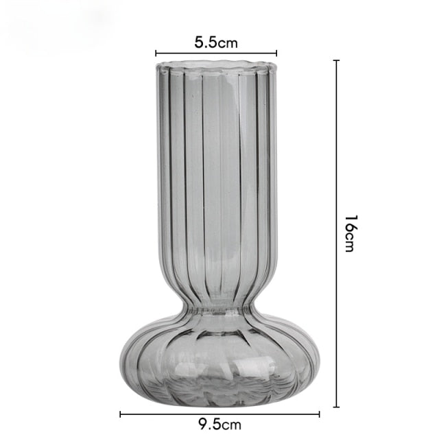 Striped cylindrical glass vase | Stornfield