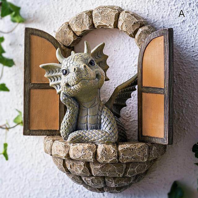 Lovely Courtyard Dragon Wall Sculpture | Stornfield
