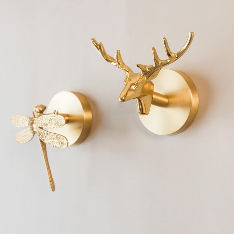 Golden Brass Wall Hooks – Handmade Animal Designs for Stylish Wall Decoration | Stornfield