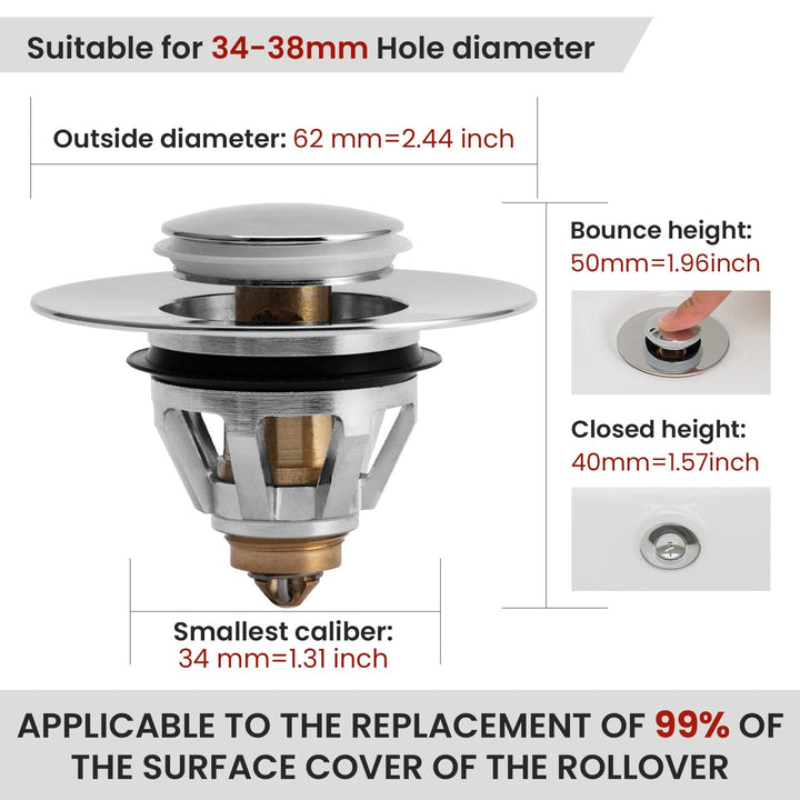 Universal Basin Pop-Up Drain Filter | Stornfield